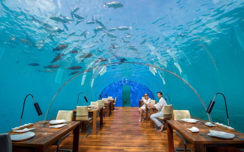 1-4 Подводный ресторан отеля Conrad Maldives Rangali Island.jpg